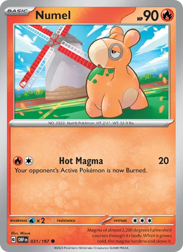 Numel 031/197 Obsidian Flames Pokémon card