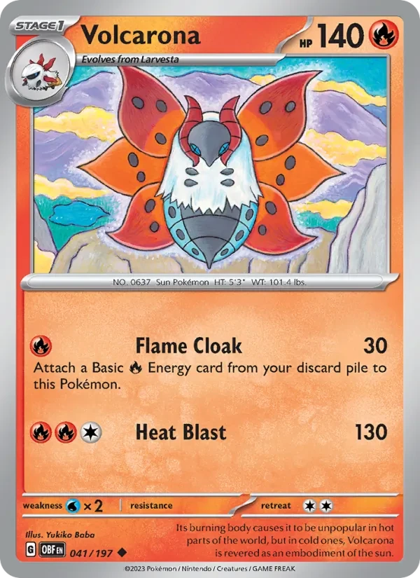 Volcarona 041/197 Obsidian Flames Pokémon card