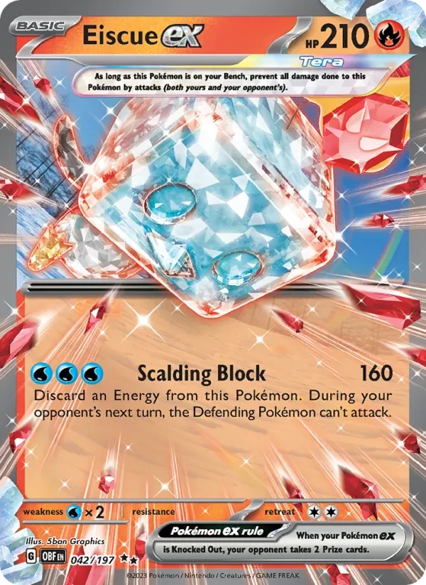 Eiscue ex 042/197 Obsidian Flames Pokémon card