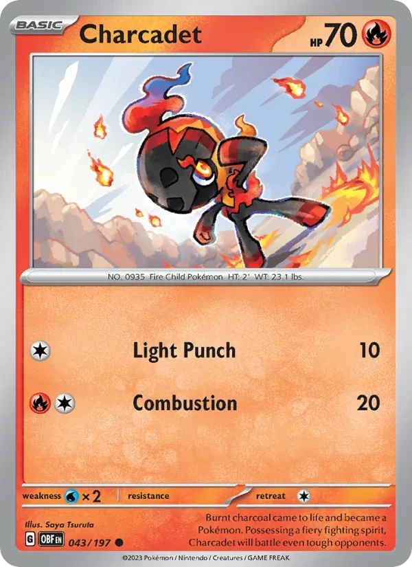 Charcadet 043/197 Obsidian Flames Pokémon card