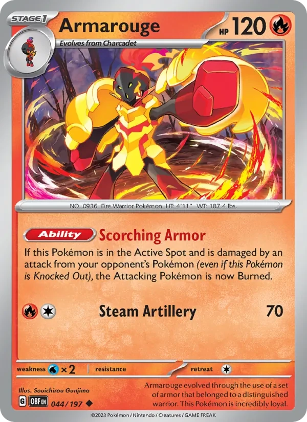 Armarouge 044/197 Obsidian Flames Pokémon card