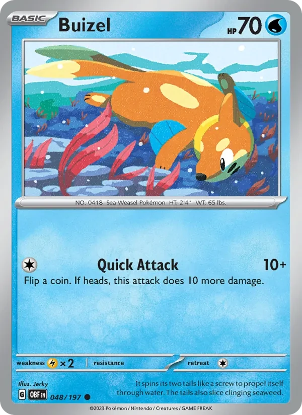 Buizel 048/197 Obsidian Flames Pokémon card
