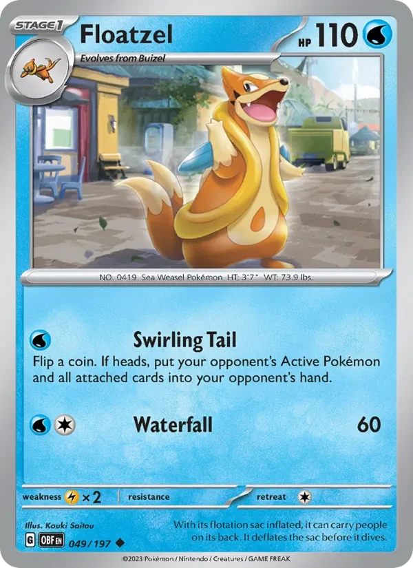 Floatzel 049/197 Obsidian Flames Pokémon card