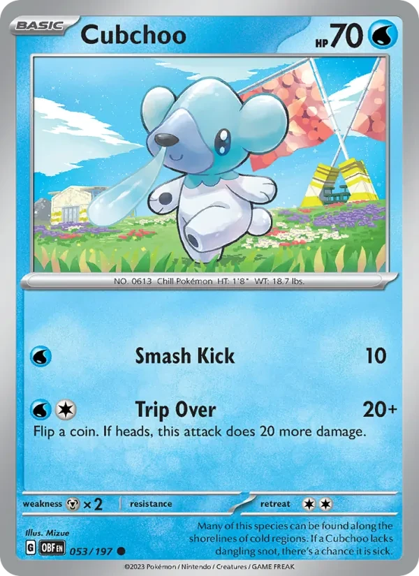 Cubchoo 053/197 Obsidian Flames Pokémon card