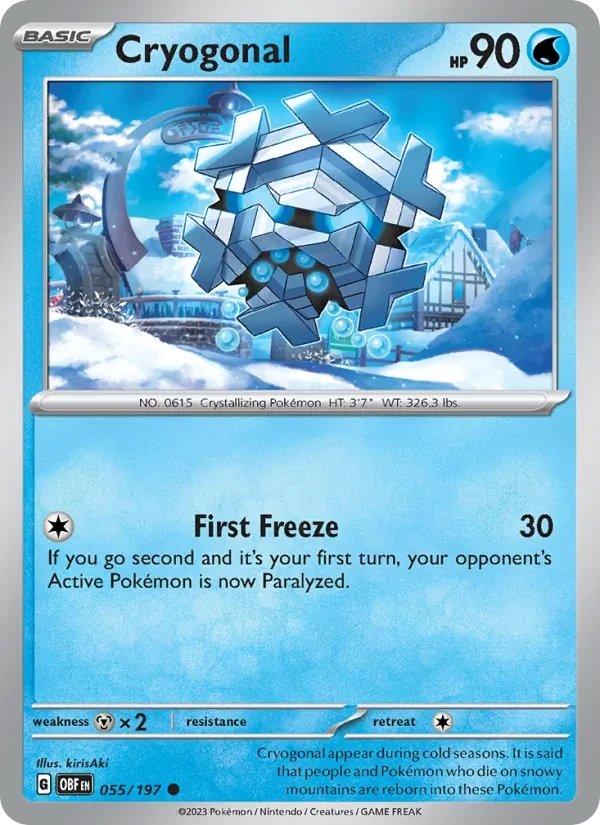 Cryogonal 055/197 Obsidian Flames Pokémon card