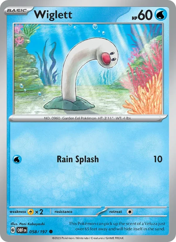 Wiglett 058/197 Obsidian Flames Pokémon card