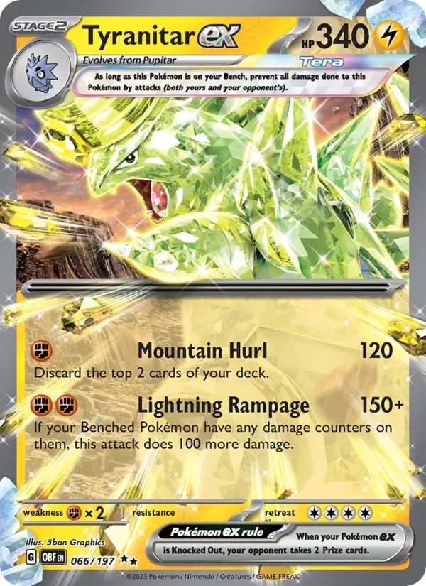 Tyranitar ex 066/197 Obsidian Flames Pokémon card