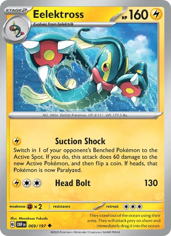 Eelektross 069/197 Obsidian Flames Pokémon card