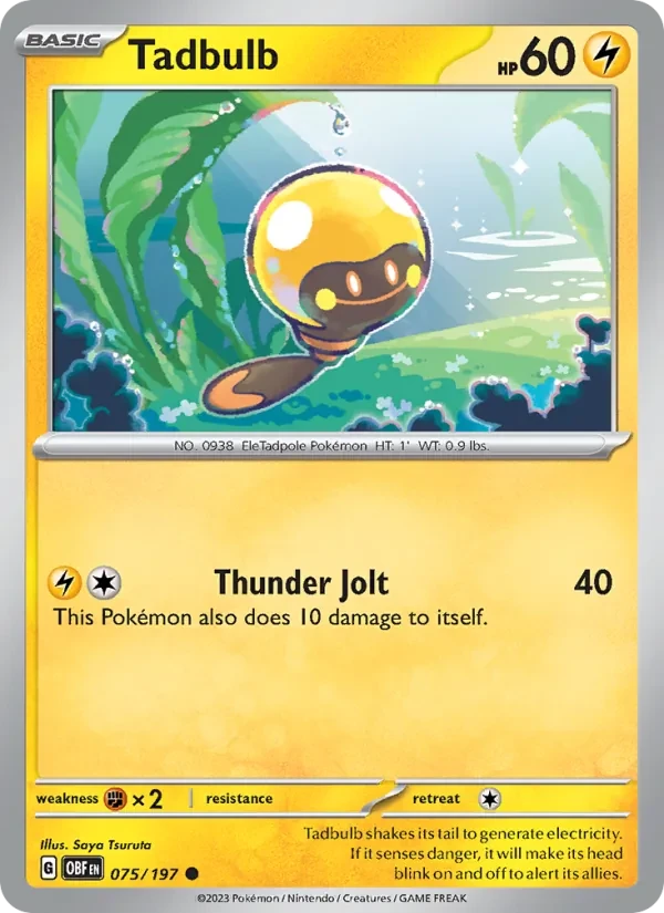 Tadbulb 075/197 Obsidian Flames Pokémon card