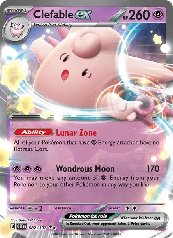Clefable ex 082/197 Obsidian Flames Pokémon card