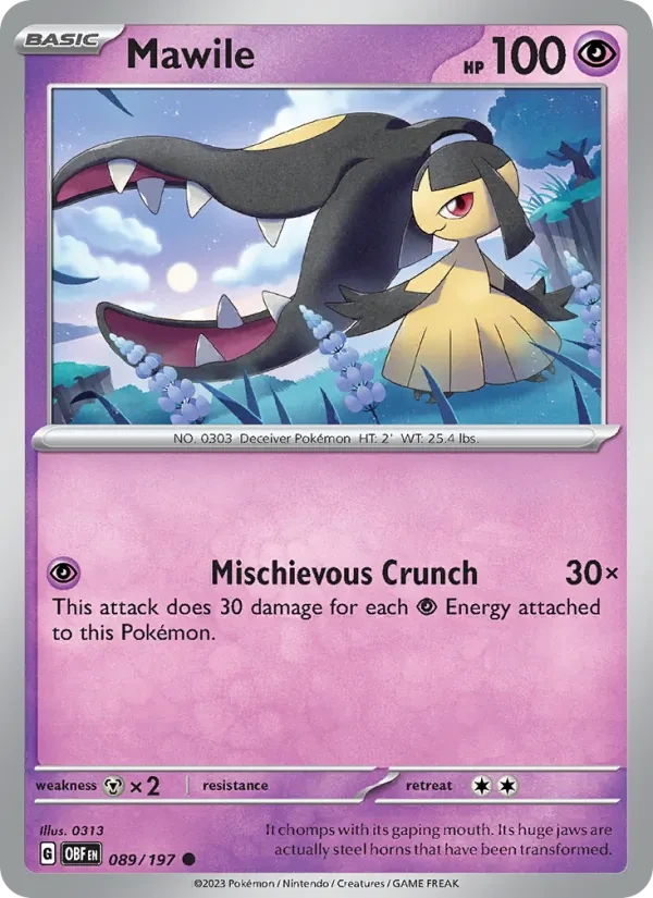 Mawile 089/197 Obsidian Flames Pokémon card