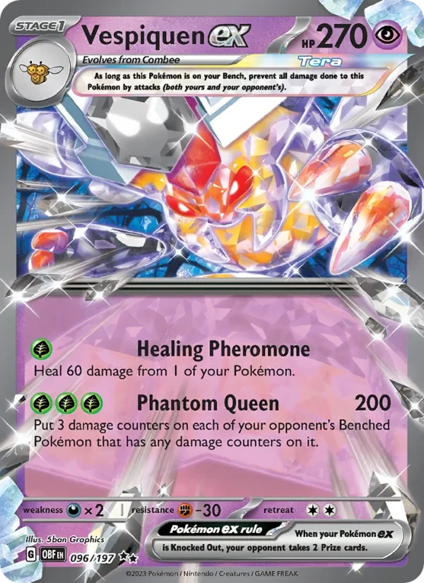 Vespiquen ex 096/197 Obsidian Flames Pokémon card