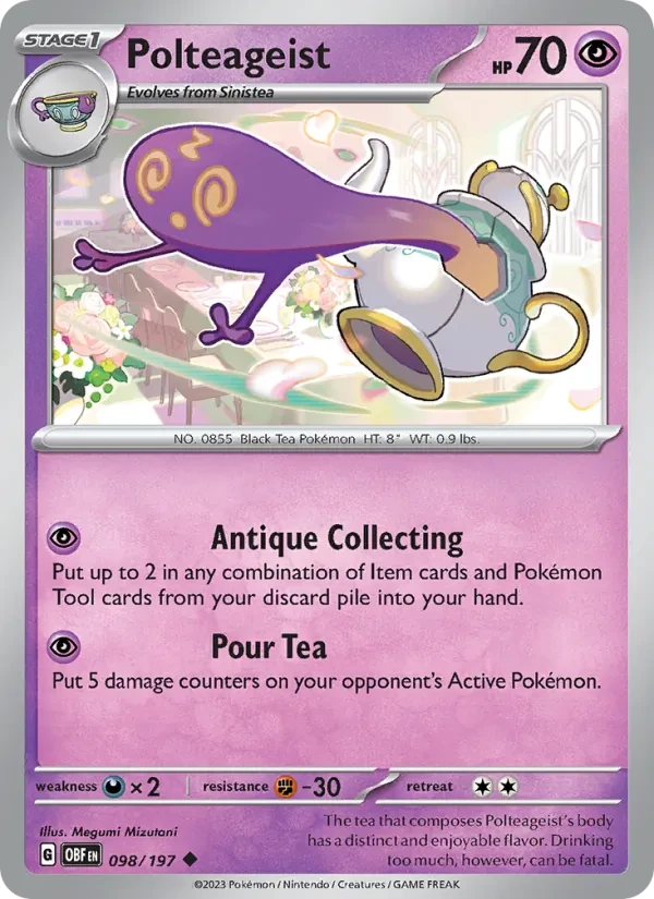 Polteageist 098/197 Obsidian Flames Pokémon card