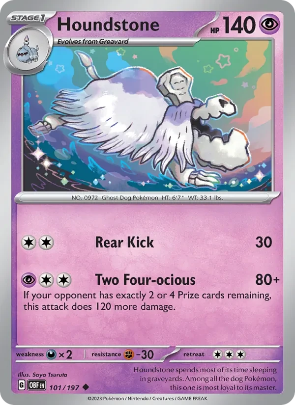 Houndstone 101/197 Obsidian Flames Pokémon card
