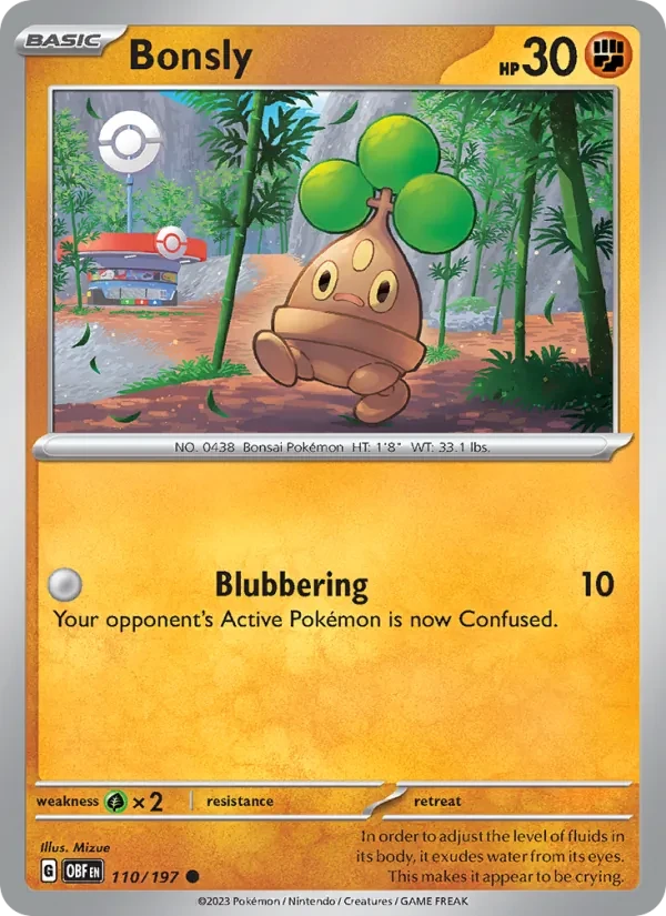 Bonsly 110/197 Obsidian Flames Pokémon Karte