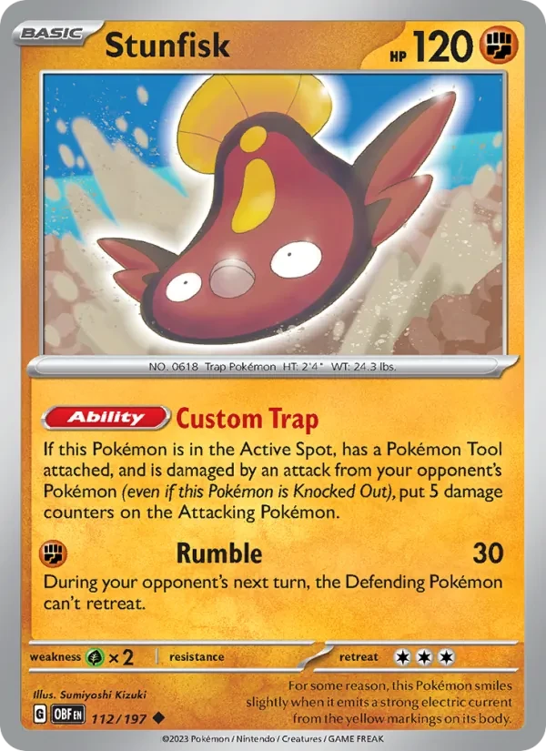 Stunfisk 112/197 Obsidian Flames Pokémon card