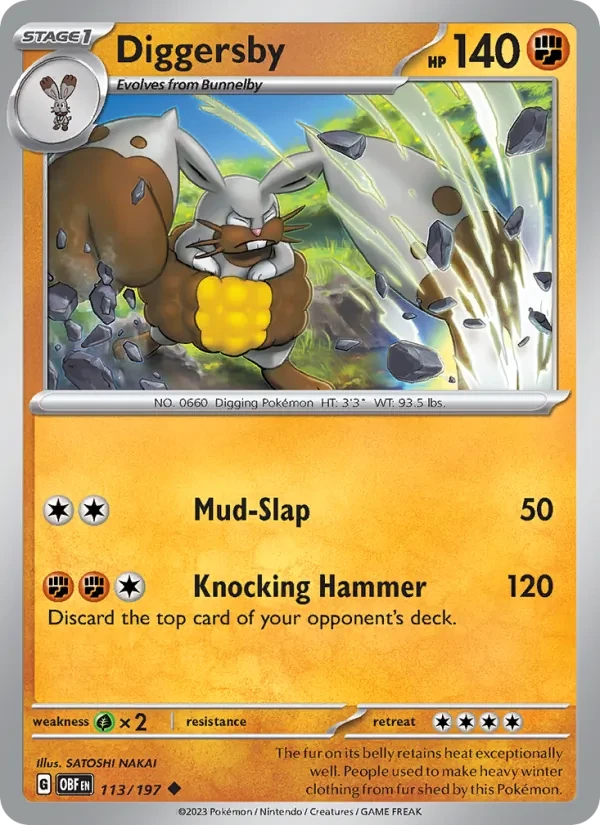 Diggersby 113/197 Obsidian Flames Pokémon card