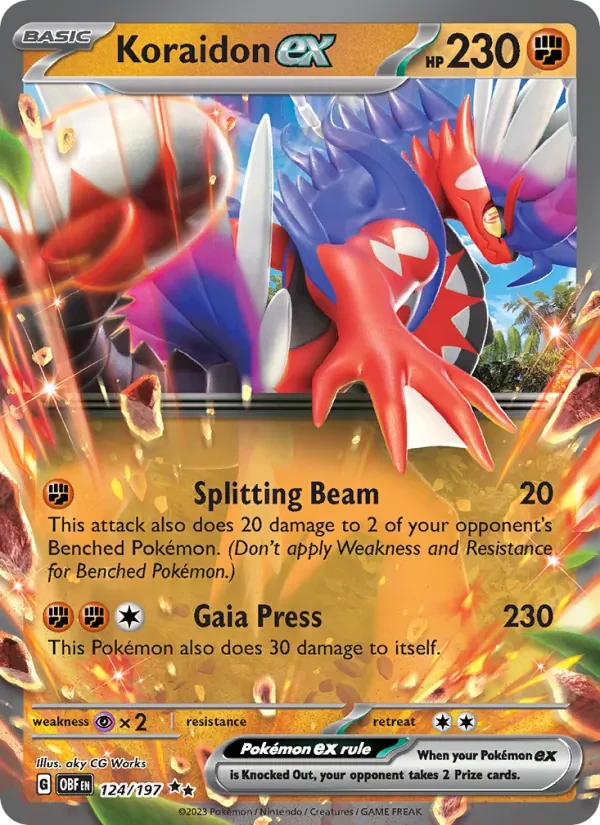 Koraidon ex 124/197 Obsidian Flames Pokémon card