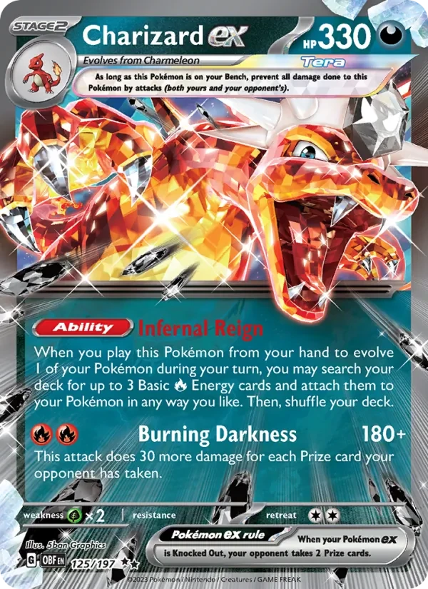 Charizard ex 125/197 Obsidian Flames Pokémon card