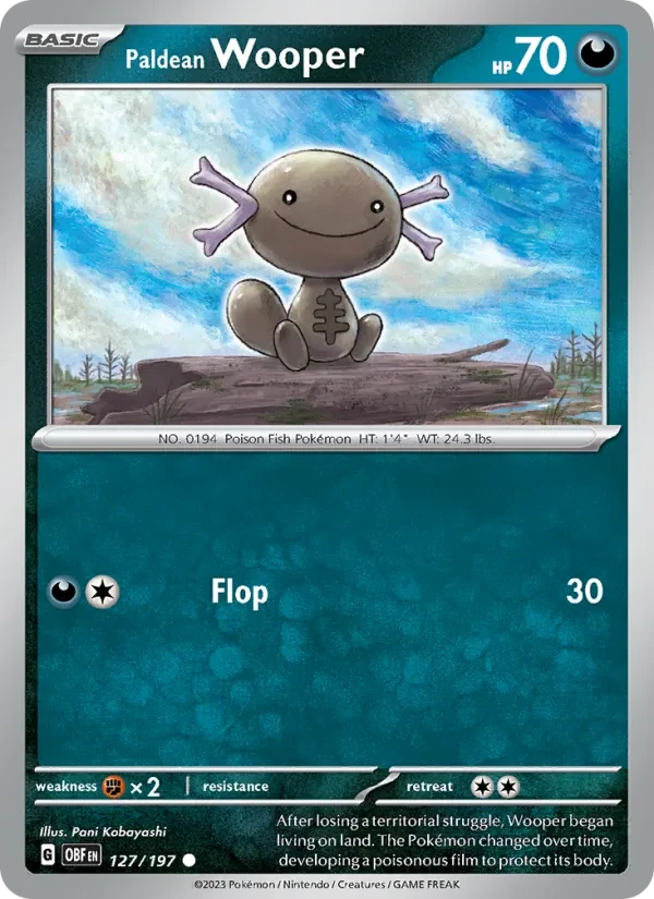 Paldean Wooper 127/197 Obsidian Flames Pokémon Karte
