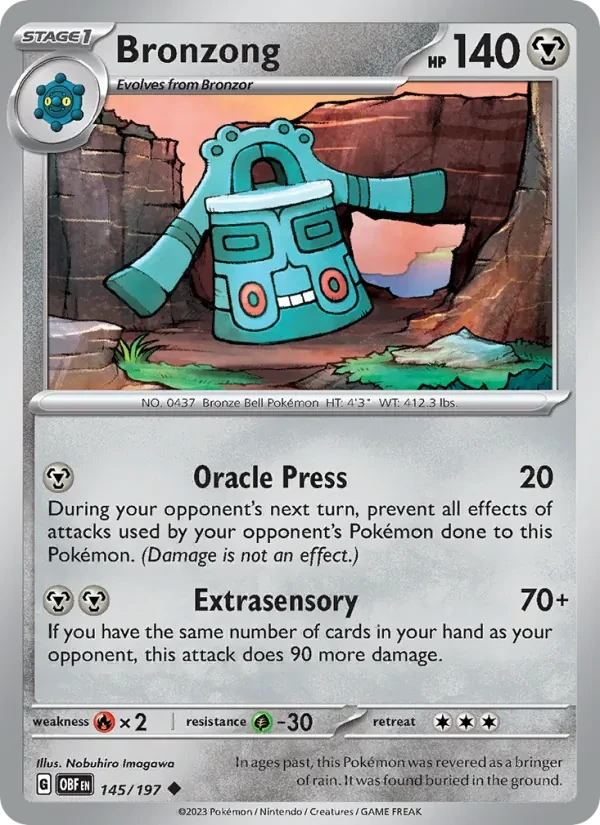 Bronzong 145/197 Obsidian Flames Pokémon card