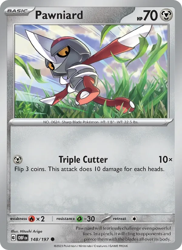 Pawniard 148/197 Obsidian Flames Pokémon card