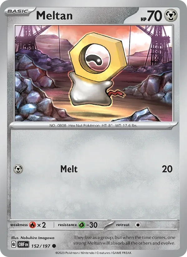 Meltan 152/197 Obsidian Flames Pokémon card