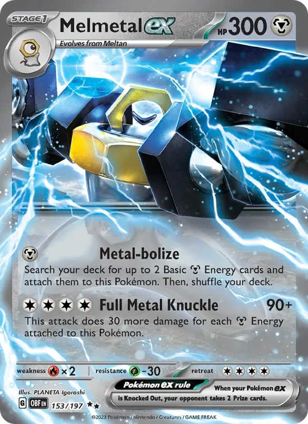 Melmetal ex 153/197 Obsidian Flames Pokémon card