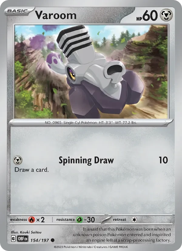 Varoom 154/197 Obsidian Flames Pokémon card