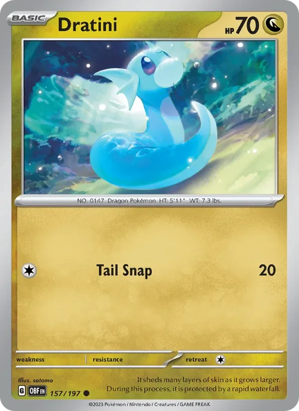 Dratini 157/197 Obsidian Flames Pokémon card