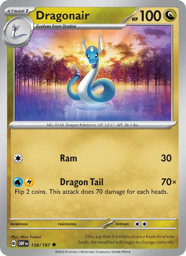 Dragonair 158/197 Obsidian Flames Pokémon card