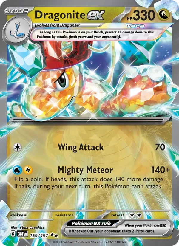 Dragonite ex 159/197 Obsidian Flames Pokémon card