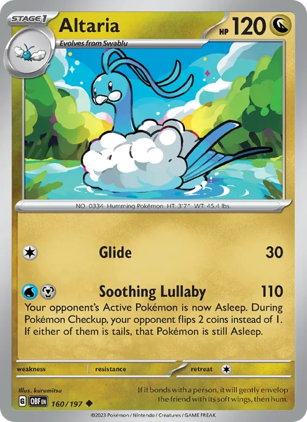 Altaria 160/197 Obsidian Flames Pokémon card