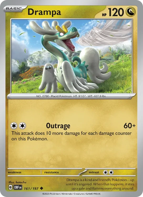 Drampa 161/197 Obsidian Flames Pokémon Karte