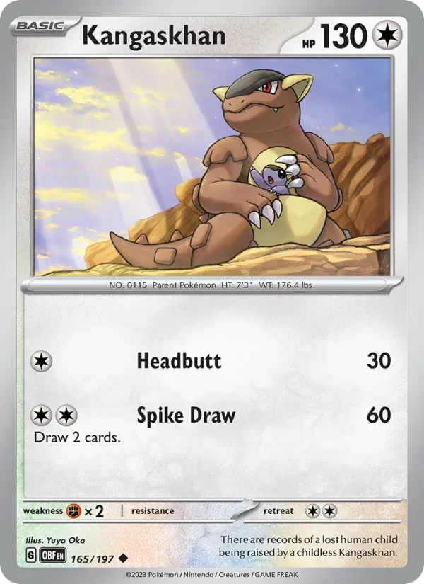 Kangaskhan 165/197 Obsidian Flames Pokémon card