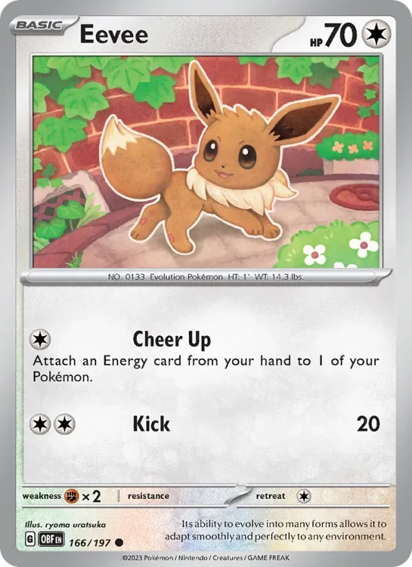 Eevee 166/197 Obsidian Flames Pokémon Karte