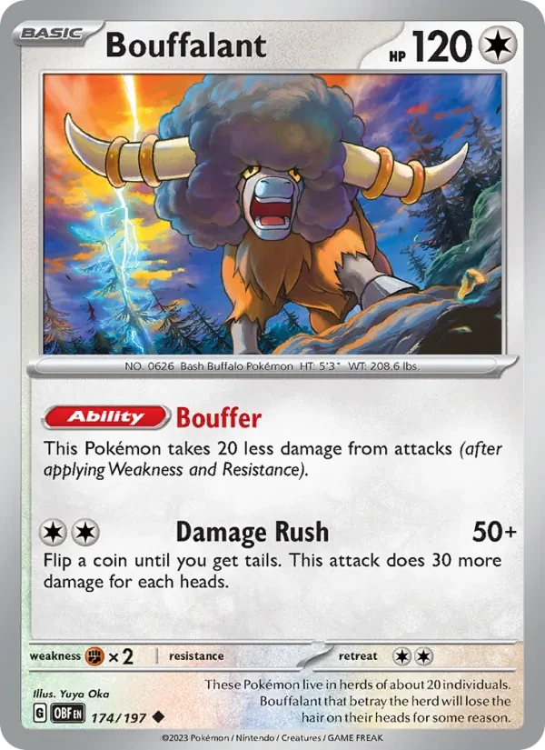 Bouffalant 174/197 Obsidian Flames Pokémon card