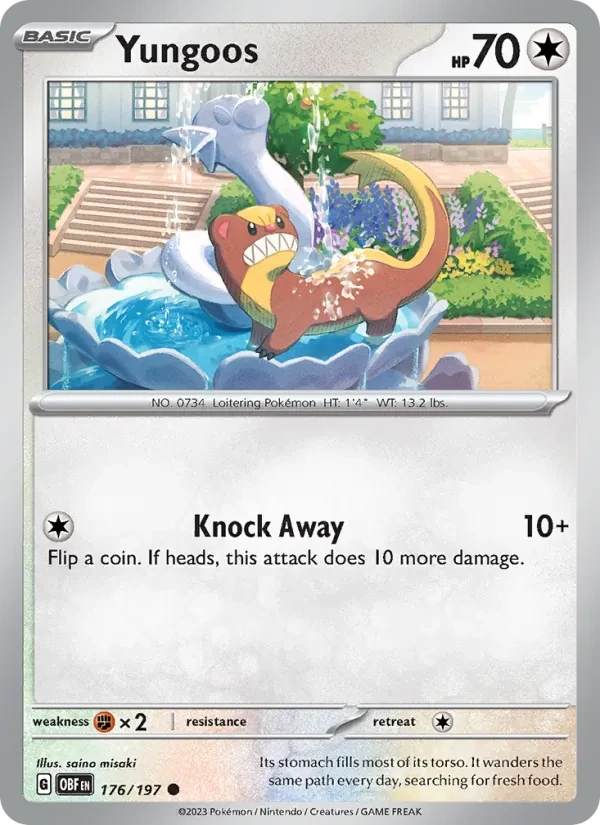 Yungoos 176/197 Obsidian Flames Pokémon card