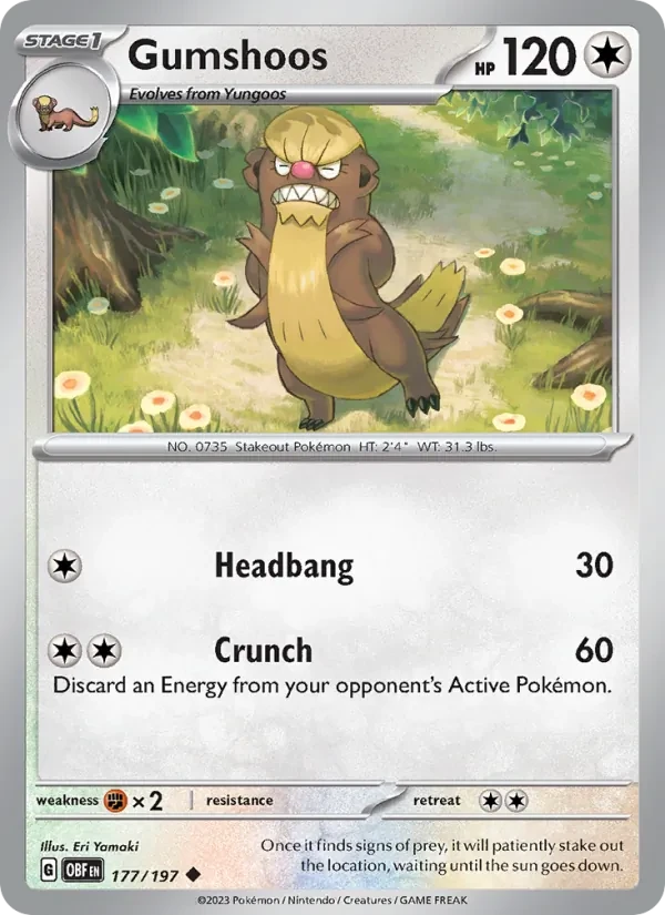 Gumshoos 177/197 Obsidian Flames Pokémon Karte