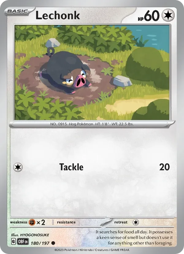Lechonk 180/197 Obsidian Flames Pokémon card