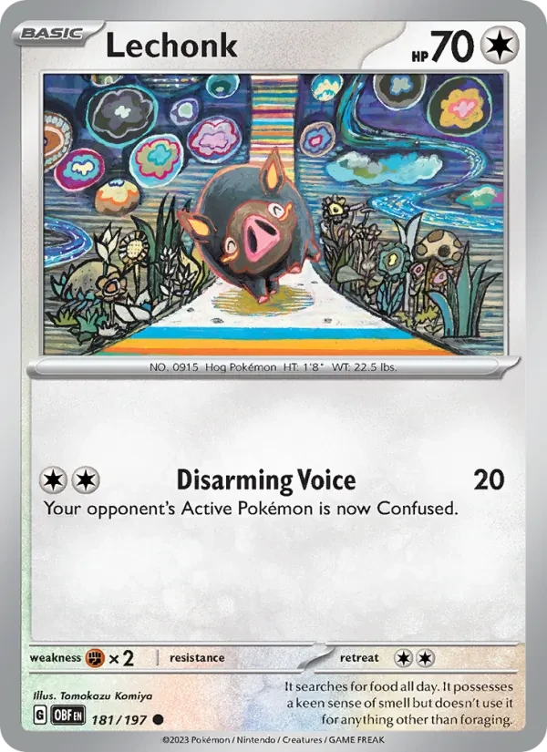 Lechonk 181/197 Obsidian Flames Pokémon Karte