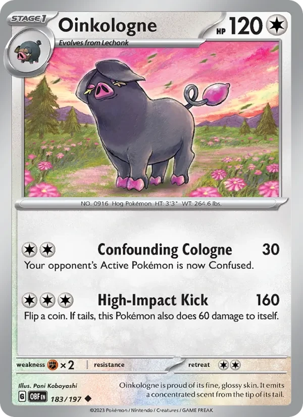 Oinkologne 183/197 Obsidian Flames Pokémon card