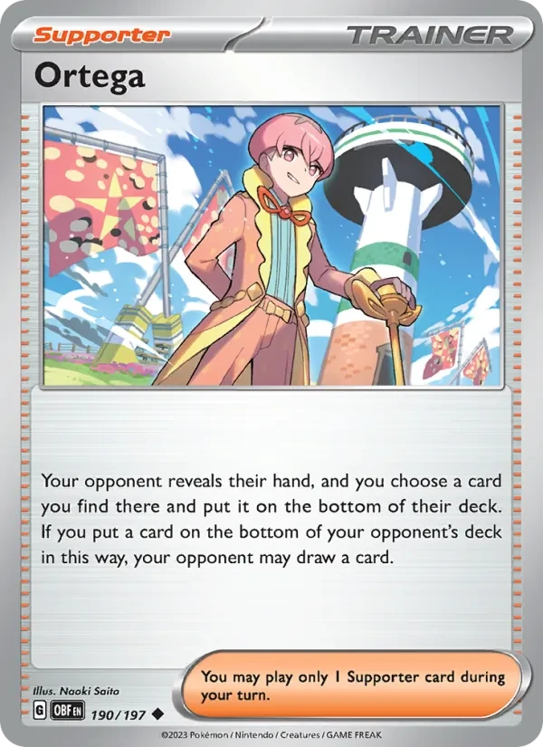 Ortega 190/197 Obsidian Flames Pokémon card