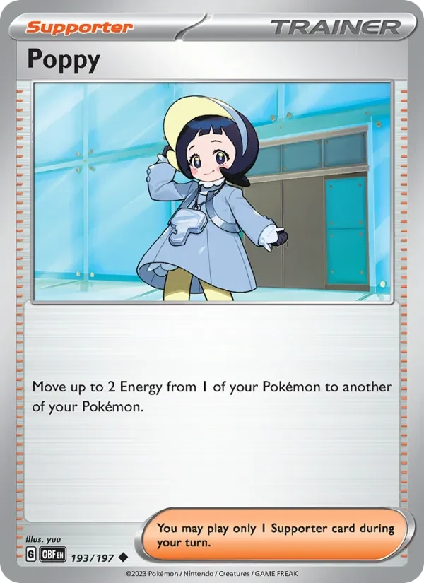 Poppy 193/197 Obsidian Flames Pokémon card