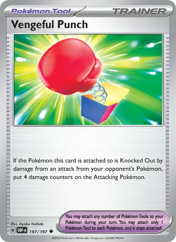 Vengeful Punch 197/197 Obsidian Flames Pokémon card