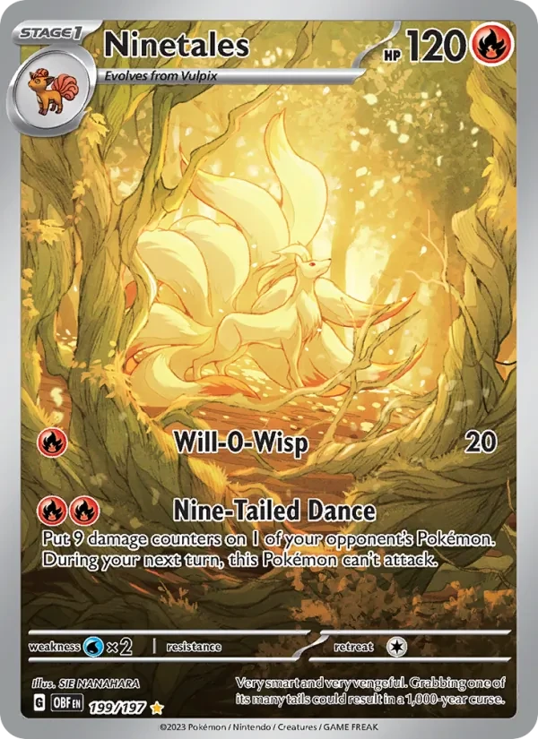 Ninetales 199/197 Obsidian Flames Pokémon Karte