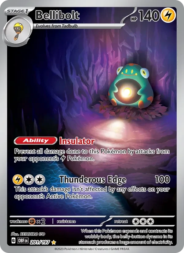 Bellibolt 201/197 Obsidian Flames Pokémon card