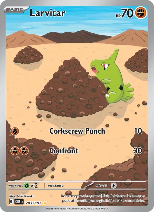 Larvitar 203/197 Obsidian Flames Pokémon card