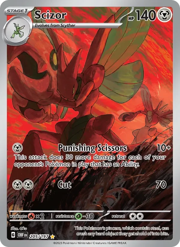 Scizor 205/197 Obsidian Flames Pokémon card