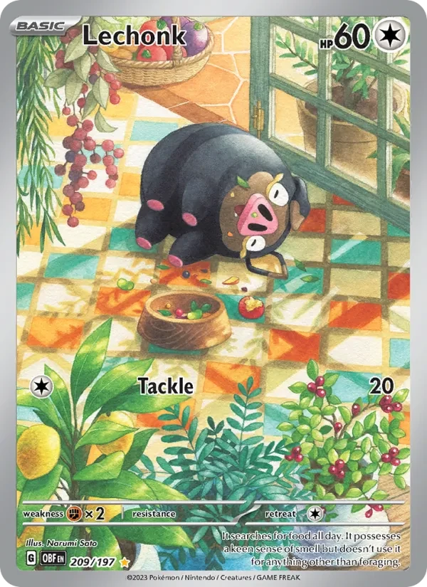 Lechonk 209/197 Obsidian Flames Pokémon card